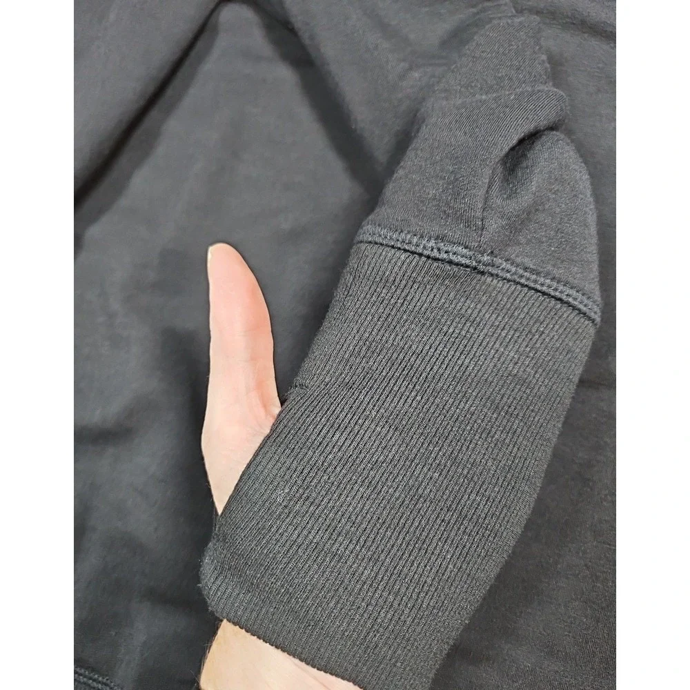 Athleta Womens Black Coaster‎ Luxe Modal Sweatshirt Thumbholes Size XL